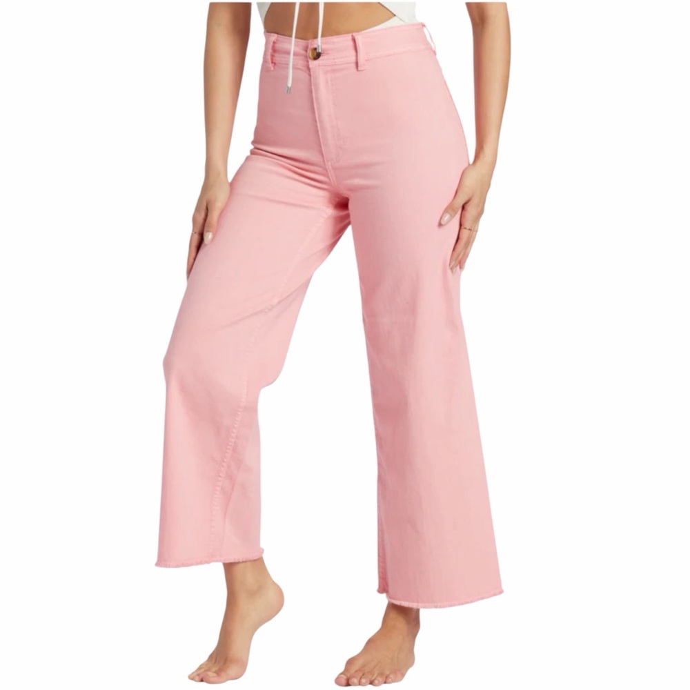 NWT Billabong Free Fall Women Pink Fixed Waist Trousers Size 26